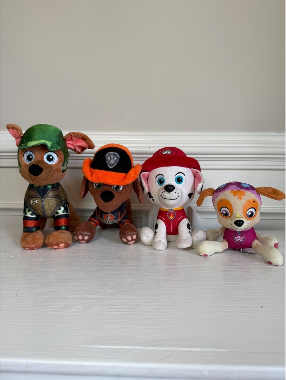 Set of 4 Paw Patrol Plush Toys Featuring Chase, Marshall, Skye, and Rocky Lot